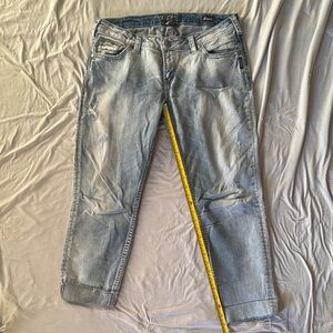 Women Light Blue Distressed Jeans